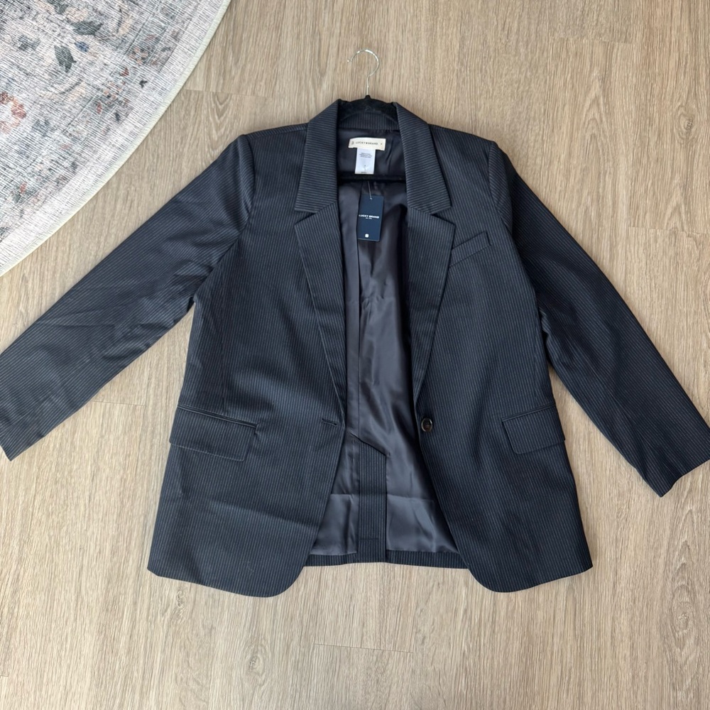 Lucky Brand navy pinstripe blazer